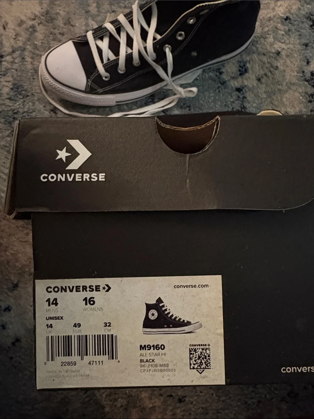 Converse High Top Sneakers - Black & White - Picture 2 of 3